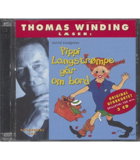Thomas Winding læser Pippi Langstrømpe går om bord - 3 CD - BRUGT