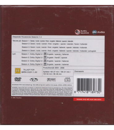 Desperate Housewives: Komplet boks - Season 1 - 2 - 3 og 4 - 19 DVD - BRUGT