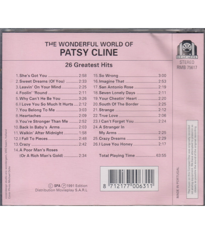 Patsy Cline The wonderful world of.. CD BRUGT Jack Music