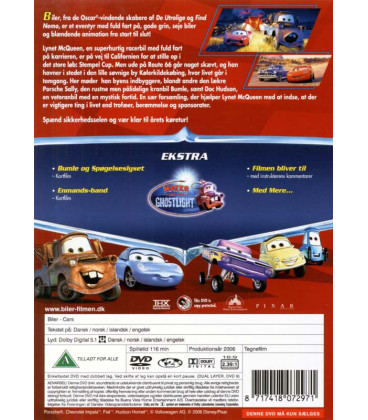 Biler (Pixar) - Disney - DVD - BRUGT
