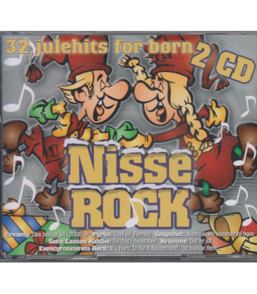 Nisserock : 32 julehits for børn 2 CD - BRUGT