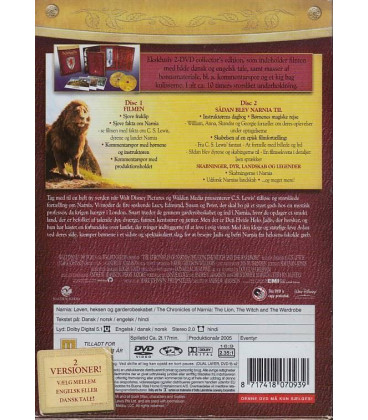 Narnia: Løven, Heksen og Garderobeskabet  Disney  (2-disc) - 2 DVD - BRUGT