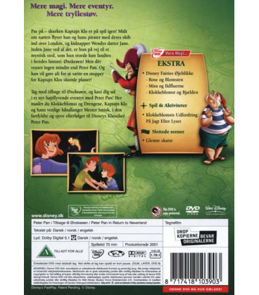 Peter Pan: Tilbage til Ønskeøen - DVD - BRUGT