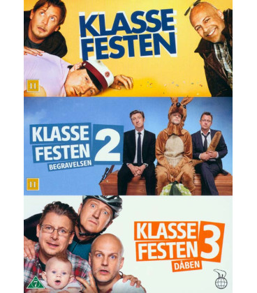 Klassefesten 1-2-3 - 3 DVD - BRUGT