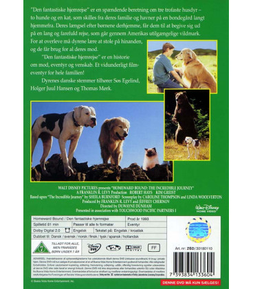 Den fantastiske hjemrejse - Disney - DVD - BRUGT
