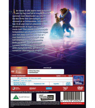 Skønheden og Udyret (Walt Disney) - DVD - BRUGT