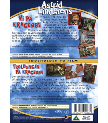 Astrid Lindgren - Vi på Krageøen / Troldungen på Krageøen - 2 DVD - BRUGT