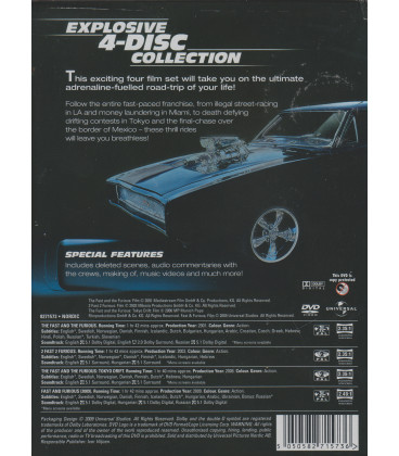 Fast & Furious - 4 DVD - BRUGT