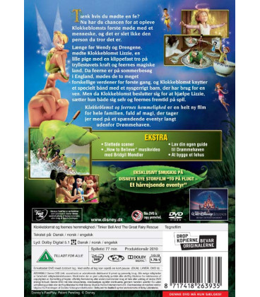Klokkeblomst og Feernes Hemmelighed - Disney - DVD - BRUGT