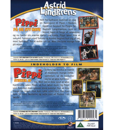 Astrid Lindgren - Pippi på de syv have / Pippi stikker af - 2 DVD - BRUGT