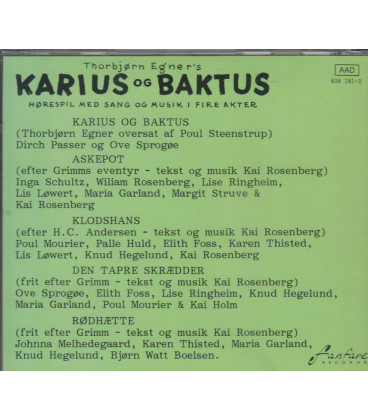 Karius & Baktus - Ove Sprogøe - Dirch Passer - CD - BRUGT