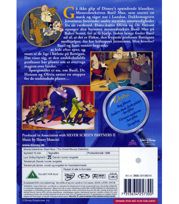 Mesterdetektiven Basil Mus- Disney - DVD - BRUGT