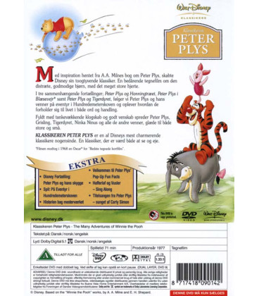 Peter Plys - Klassikeren Peter Plys - Disney - DVD - BRUGT