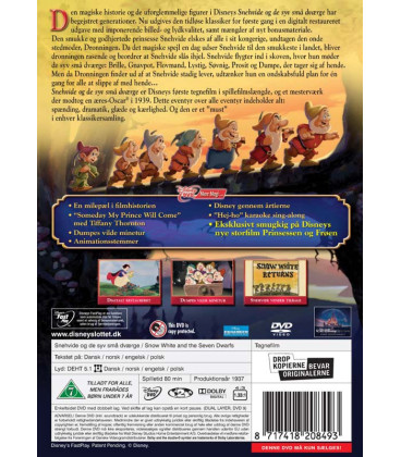 Snehvide og de syv små dværge (Walt Disney) - 2 DVD - BRUGT