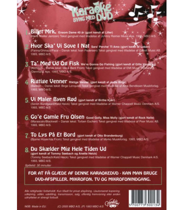 Karaoke -  Syng med på kendte danske Karaokehits 2 - DVD - BRUGT