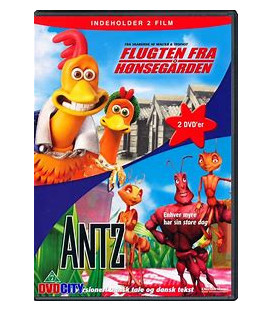 Flugten Fra Hønsegården + Antz - 2 DVD - BRUGT