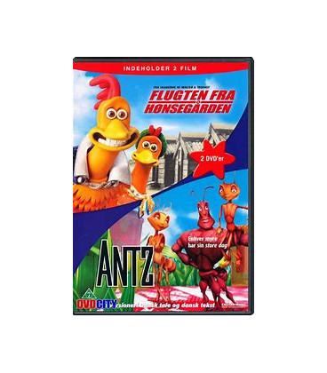 Flugten Fra Hønsegården + Antz - 2 DVD - BRUGT