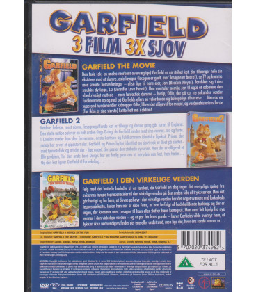 Garfield 3 film 3 x sjov - 3 DVD - BRUGT