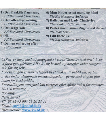 Inger Johansson Trio - PH - kvindernes mand - CD - BRUGT