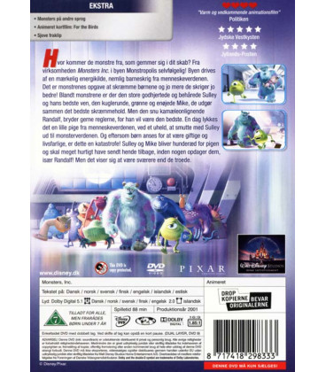 Monsters, Inc. - Disney - DVD - BRUGT