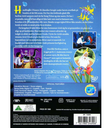 Den lille Havfrue - Ældre udgave uden guldnummer - DVD - BRUGT
