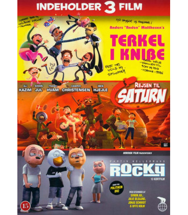 Terkel I Knibe + Rejsen Til Saturn + Rocky - 3 DVD - NY
