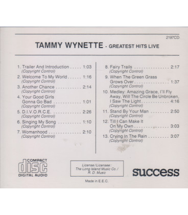 Tammy Wynette - Greatest hits - Live - CD - BRUGT