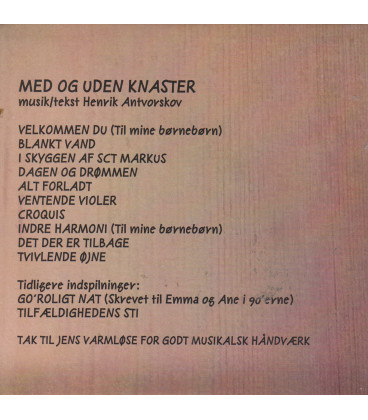 Henrik A - Med og uden knaster - CD - NY - Papcover