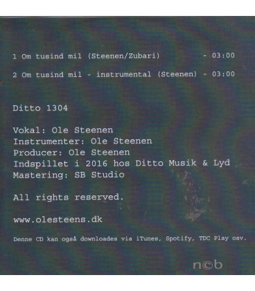 Ole Steens - Om tusind mil - CD - NY - I plast