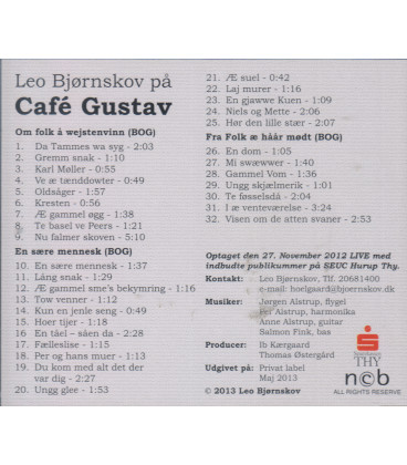 Leo Bjørnskov på Cafe´ Gustav - CD - BRUGT