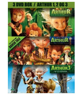 Arthur Og Minimoyserne + Arthur Og Maltazars Hævn + Arthur 3: De To Verdener - 3 DVD - BRUGT
