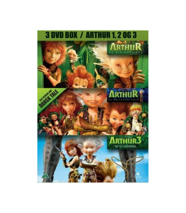 Arthur Og Minimoyserne + Arthur Og Maltazars Hævn + Arthur 3: De To Verdener - 3 DVD - BRUGT
