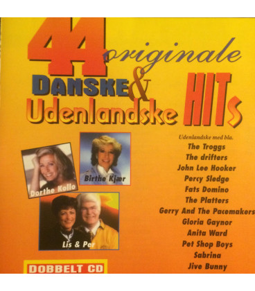 44 Originale Danske & Udenlandske Hits - 2 CD - BRUGT