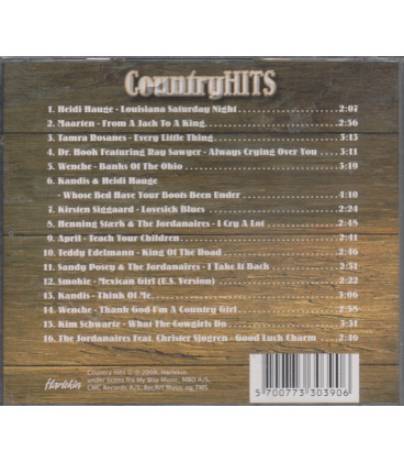 De Største & De Bedste CountryHITS - CD - BRUGT