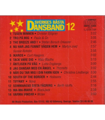 Sveriges Bästa Dansband 12/96 - CD - BRUGT