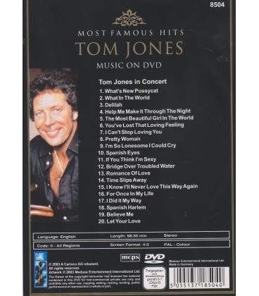 Tom Jones - Most Famous Hits - DVD - BRUGT