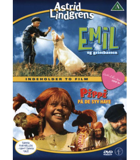 Emil og grisebassen / Pippi på de syv have  2 DVD - BRUGT