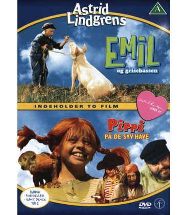 Emil og grisebassen / Pippi på de syv have  2 DVD - BRUGT