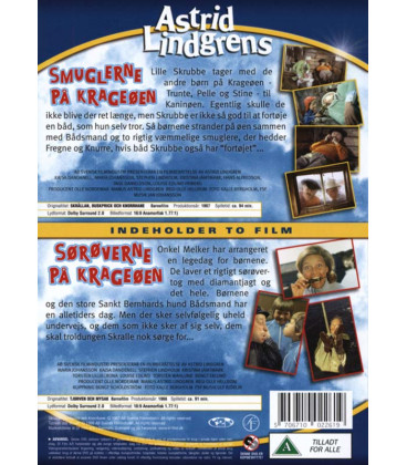 Smuglerne på Krageøen / Sørøverne på Krageøen - Astrid Lindgren - 2 DVD - NY