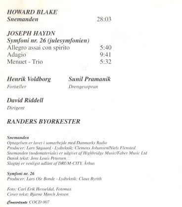 Snemanden. Et juleeventyr fortalt af Henrik Voldborg - CD - BRUGT