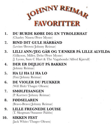 Johnny Reimar ‎– Favoritter - CD - BRUGT