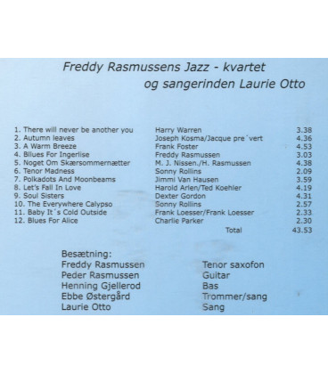 Freddy Rasmussens jazz-kvartet og sangerinden Laurie Otto - CD - BRUGT