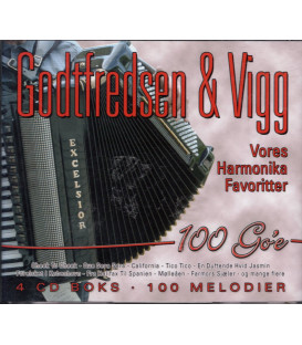 John Godtfredsen & Bent Vigg - 100 go'e : Vores harmonikafavoritter - 4 CD - BRUGT