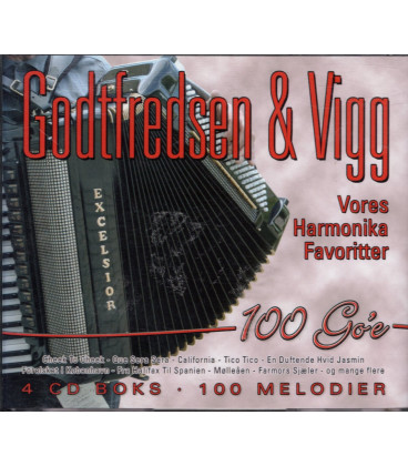 John Godtfredsen & Bent Vigg - 100 go'e : Vores harmonikafavoritter - 4 CD - BRUGT