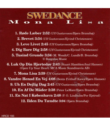 Swedance - Mona Lisa - CD - BRUGT