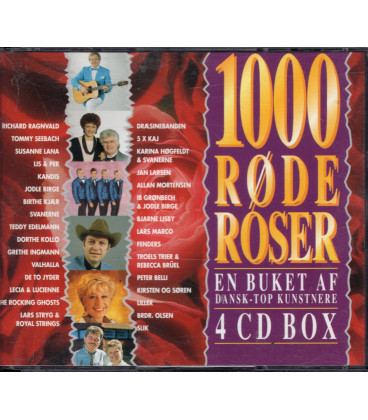 1000 Røde Roser (En Buket Af Dansk-Pop Kunstnere) - 4 CD - BRUGT