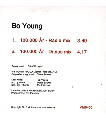 Bo Young - 100.000 år - CD - BRUGT