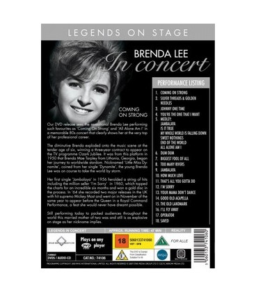 Brenda Lee In Concert Coming on Strong (DVD Musikvideo) - NY
